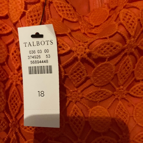NWT: Talbots Elegant Orange Lace Dress (size 18) - Picture 3 of 6